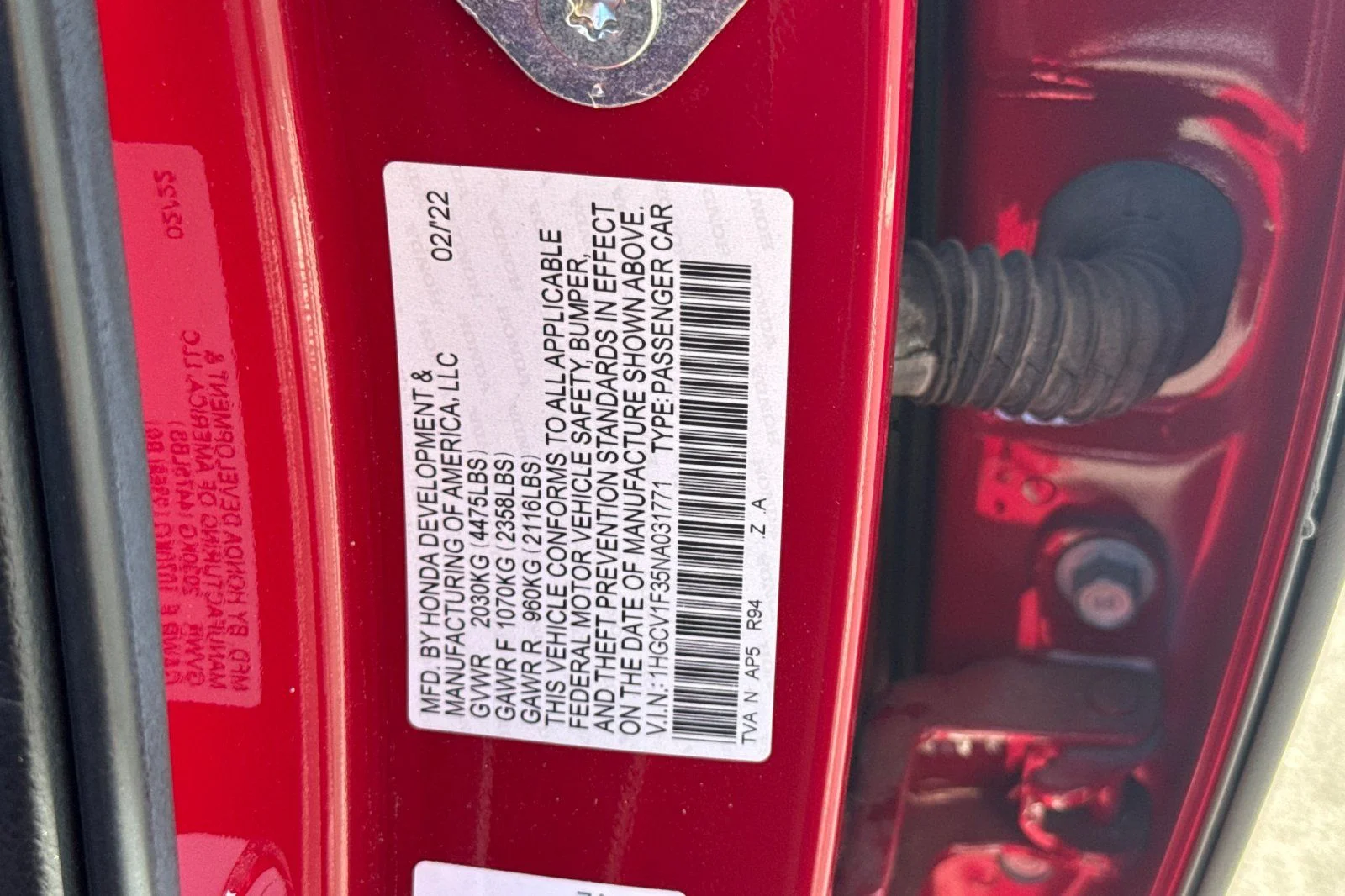 Certified Used 2022 San Marino Red Honda Sport image 33