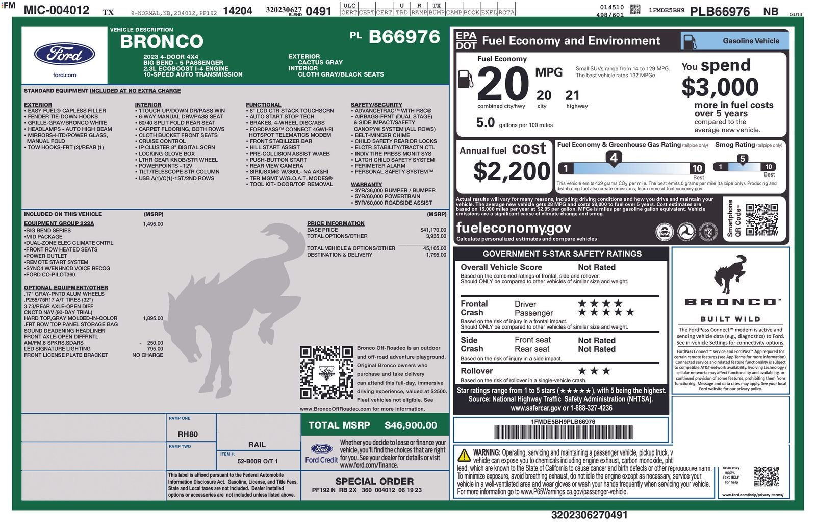 Used 2023 Gray Ford Big Bend image 2