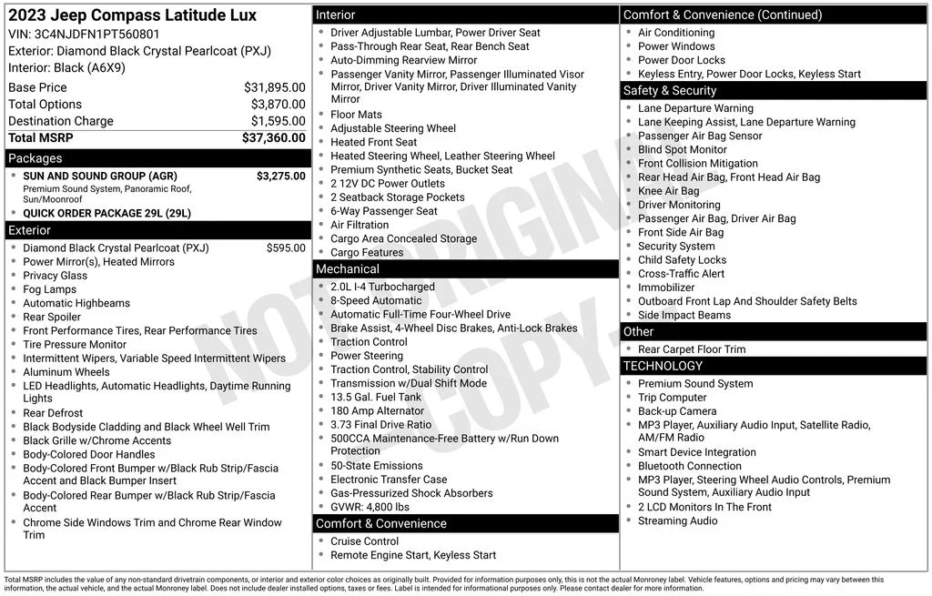 Used 2023 Black Jeep Latitude Lux image 6