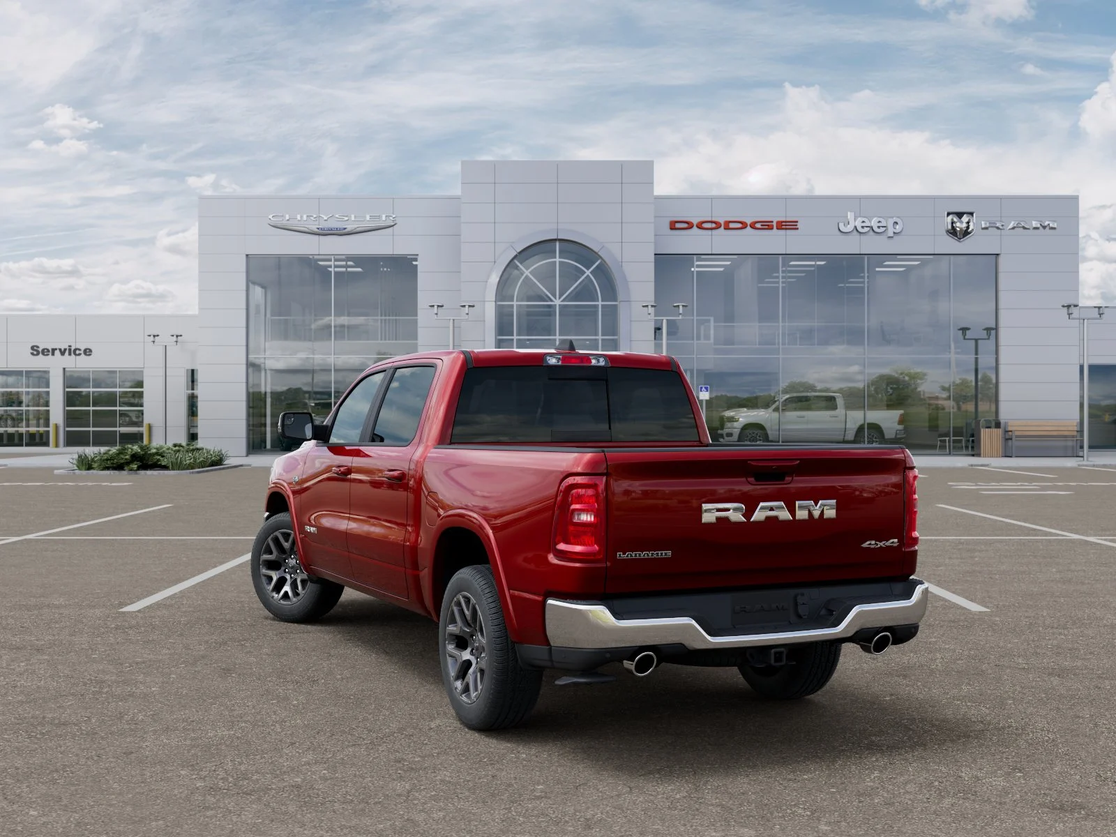 New 2026 Molten Red Pearl-Coat Exterior Paint RAM Laramie image 3