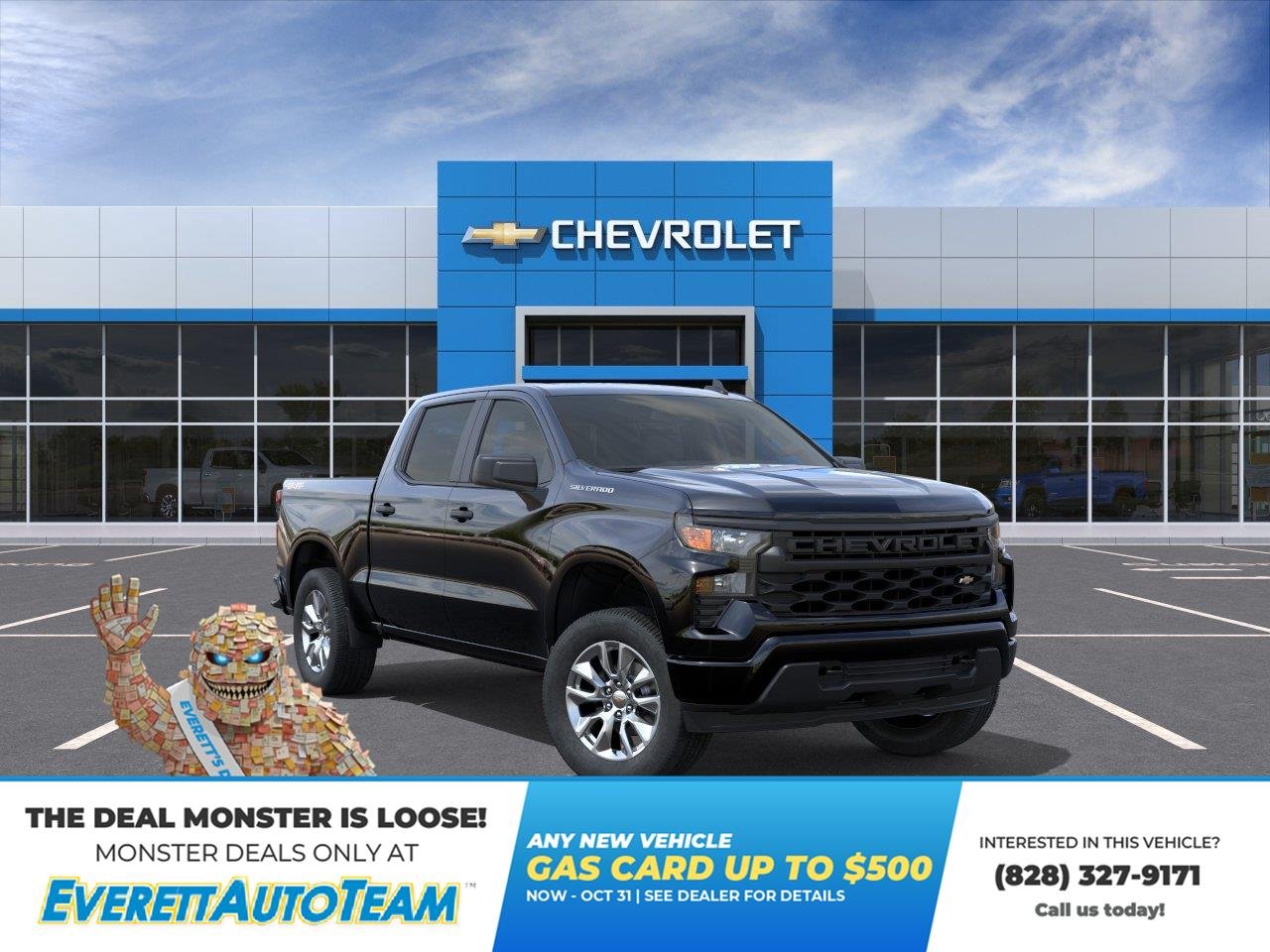 Black 2026 Chevrolet Silverado 1500 Pickup Truck Four-Wheel Drive 