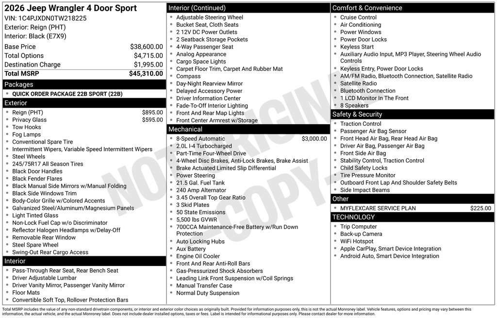 New 2026 Reign Exterior Paint Jeep Sport image 5