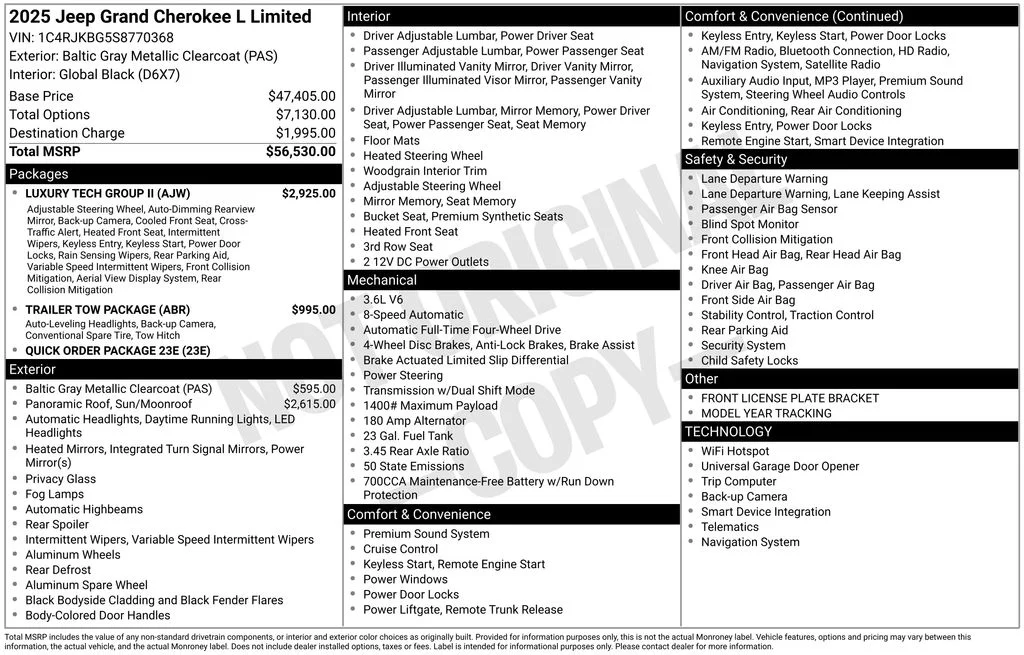 New 2025 Baltic Gray Metallic Clear-Coat Exterior Paint Jeep Limited image 6