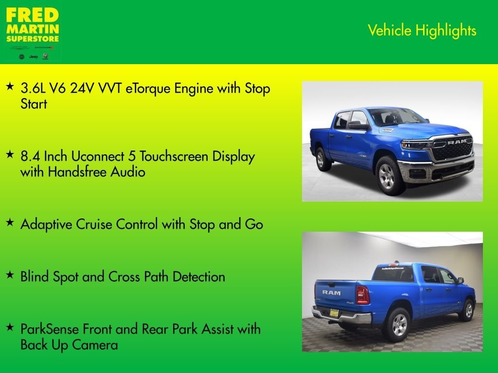New 2026 Hydro Blue Pearl-Coat Exterior Paint RAM Big Horn/Lone Star image 7