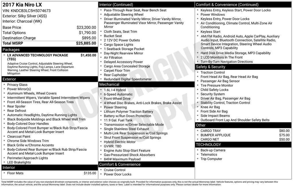 Used 2017 Silver Kia LX image 2