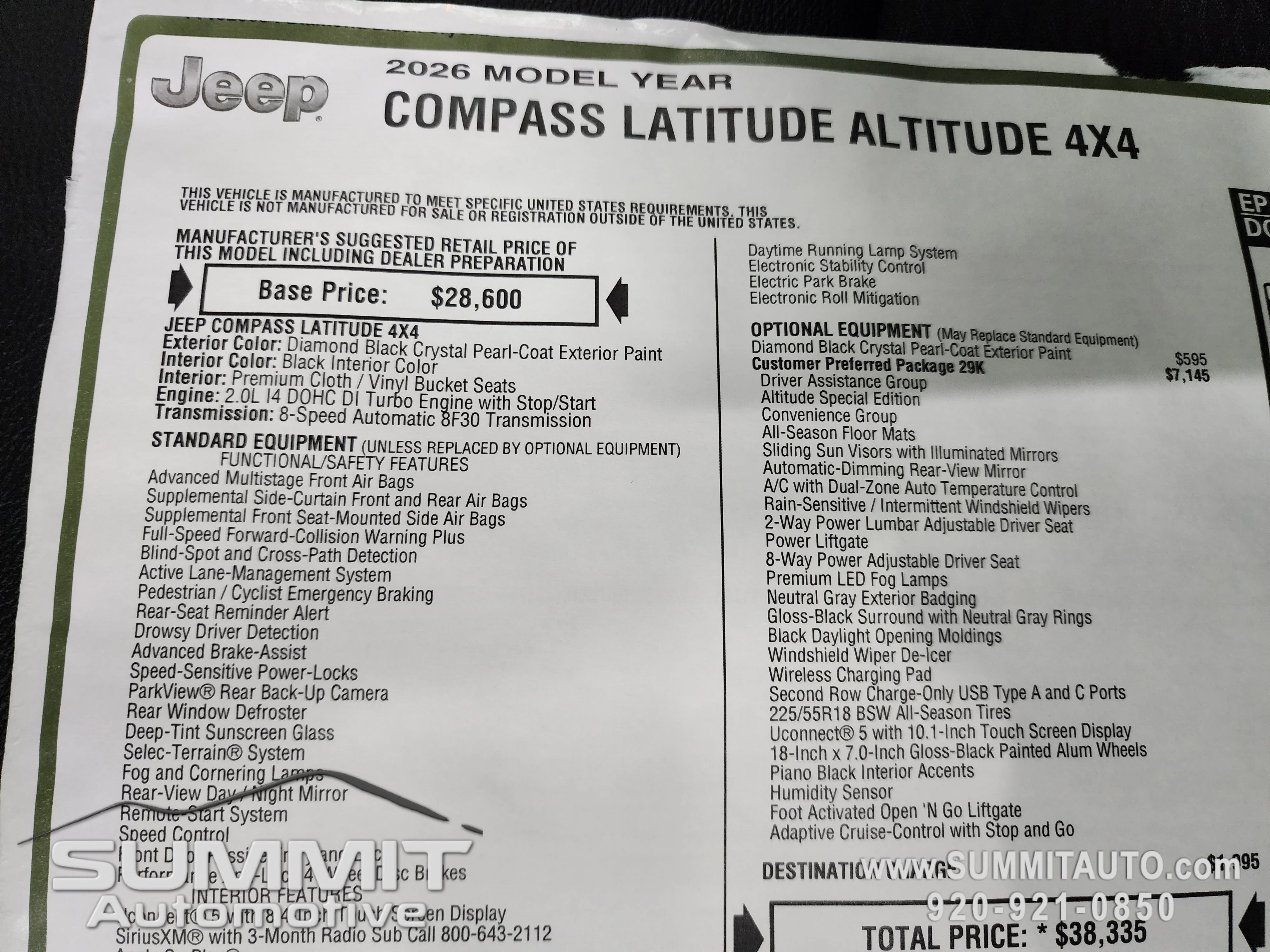 New 2026 Diamond Black Crystal Pearlcoat Jeep Latitude image 35