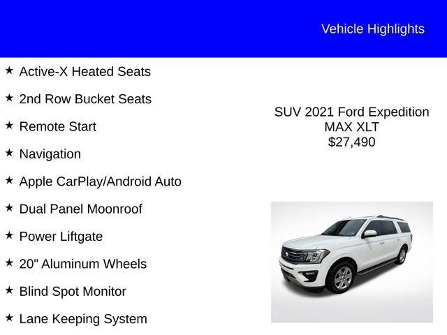 Used 2021 White Metallic Ford XLT image 2