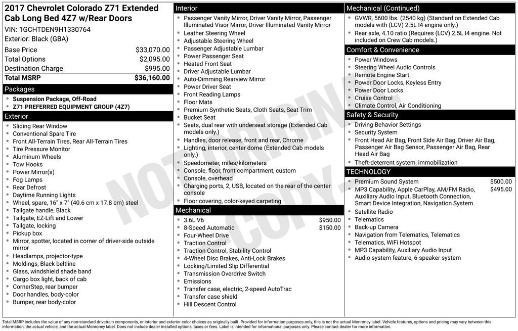 Used 2017 Black Chevrolet Z71 image 2