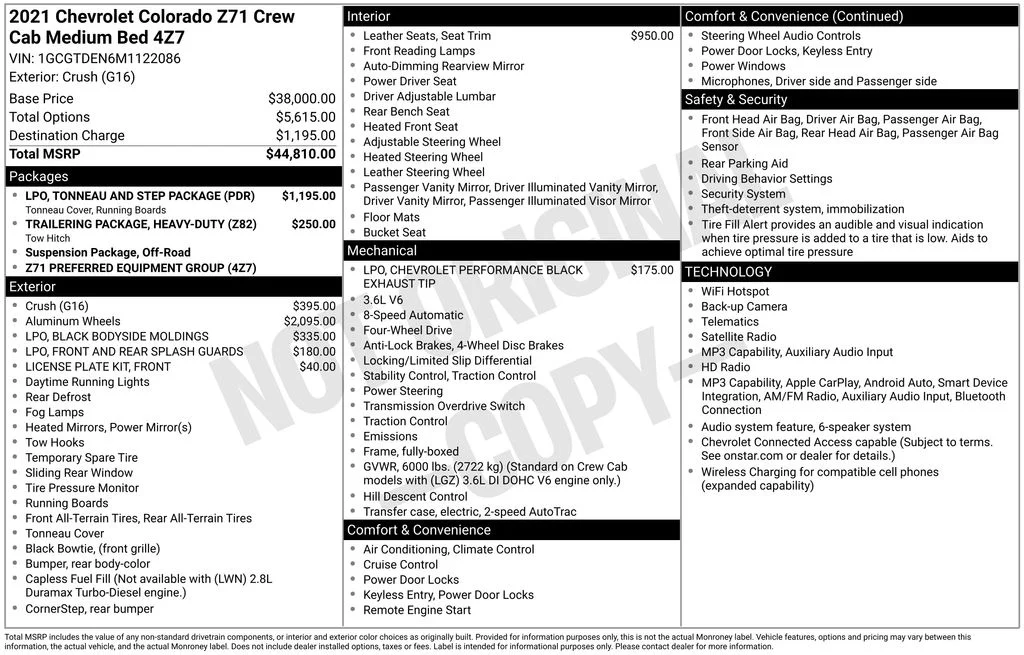 Used 2021 Crush Chevrolet Z71 image 33