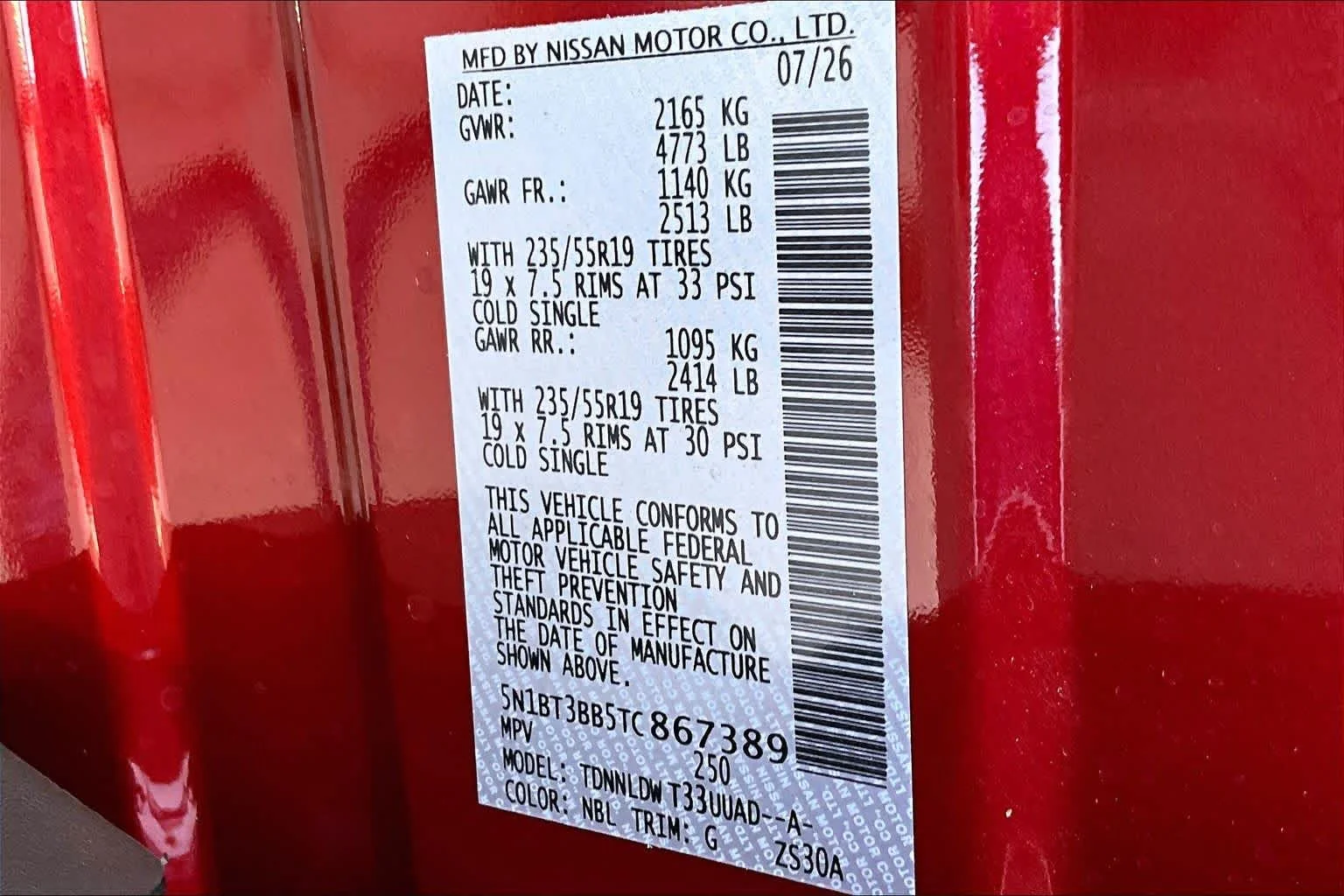 New 2026 NBL/SCARLET EM Nissan Dark Armor image 18