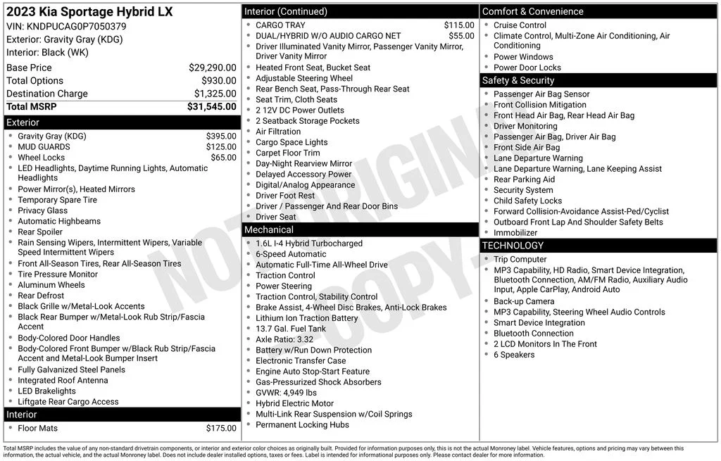 Used 2023 Gray Kia LX image 16