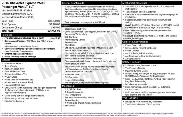 2015 Chevrolet Express Passenger LS