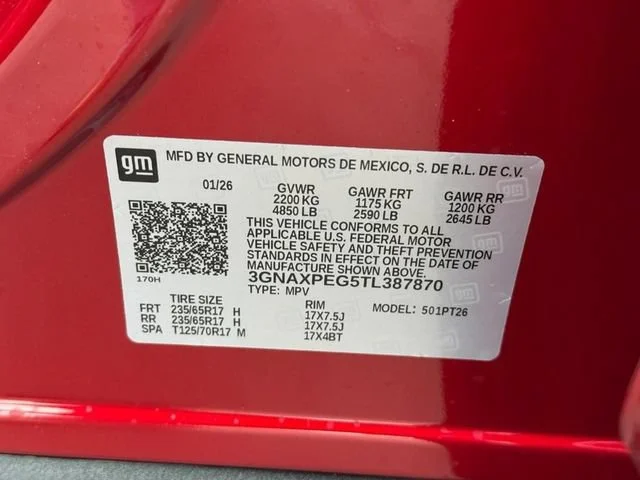 New 2026 Radiant Red Tintcoat Chevrolet LT image 17