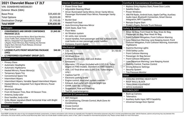 Certified Used 2021 Black Chevrolet LT image 35