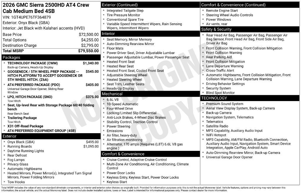 New 2026 Onyx Black GMC AT4 image 26