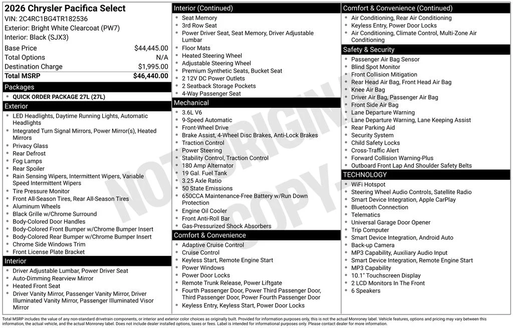 Used 2026 White Chrysler Select image 2