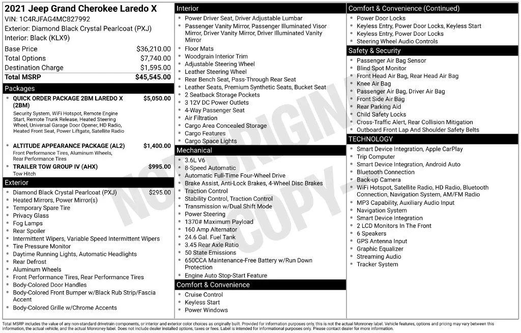Used 2021 Black Jeep Laredo X image 38