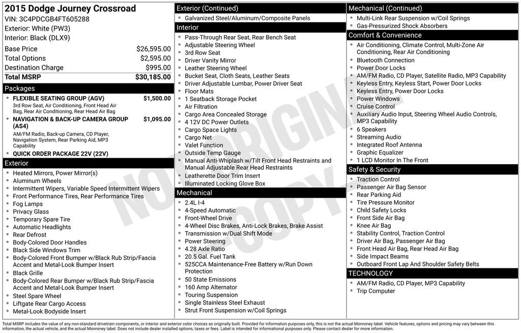 Used 2015 White Dodge Crossroad image 7