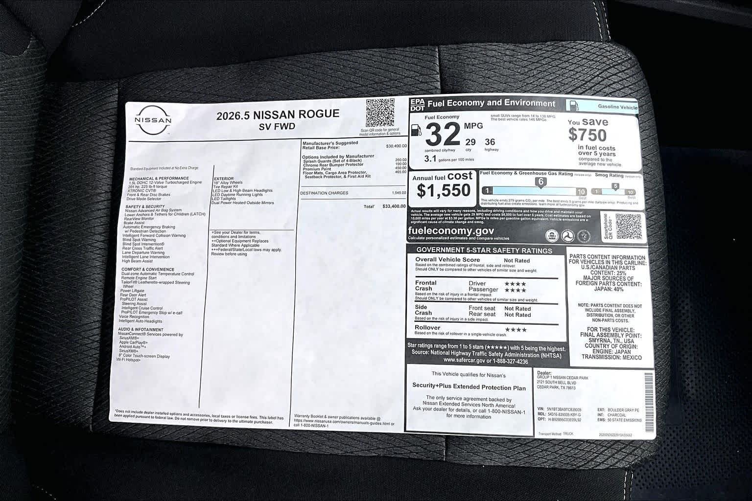 New 2026 Boulder Gray Pearl Nissan SV image 19