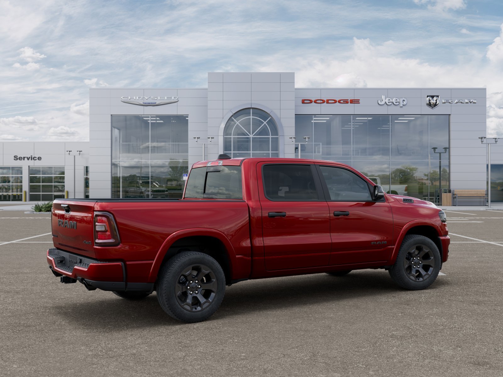 New 2026 Molten Red Pearl-Coat Exterior Paint RAM Big Horn Crew Cab 4x4 5