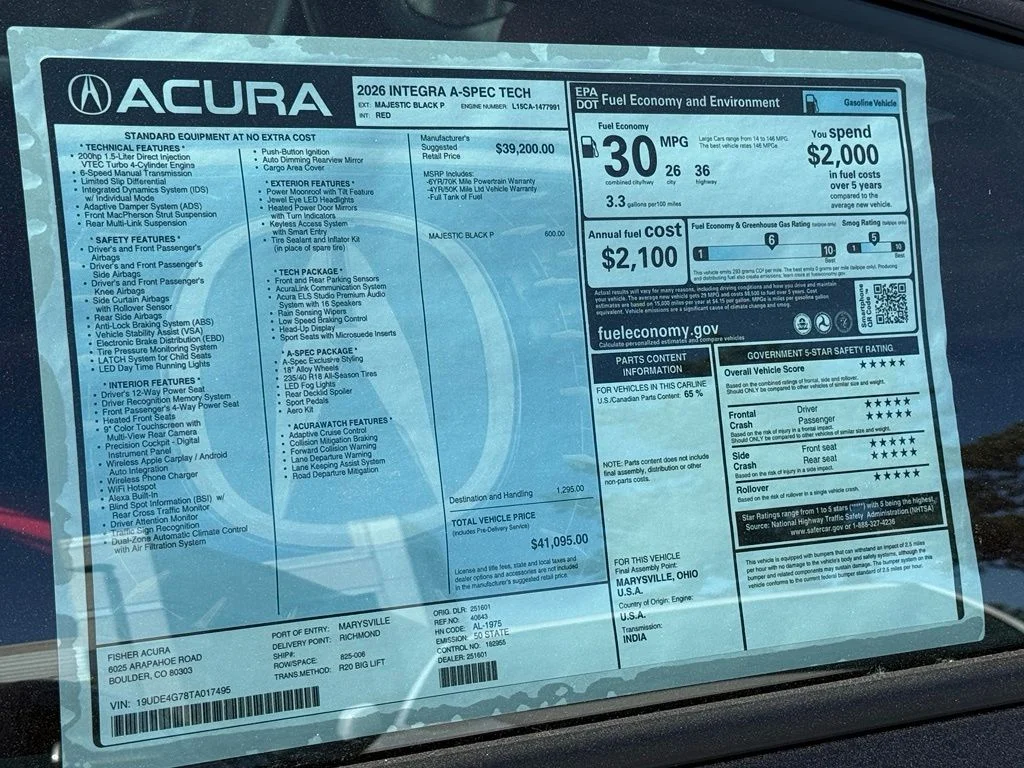 New 2026 Majestic Black Pearl Acura A-Spec Tech Package image 27