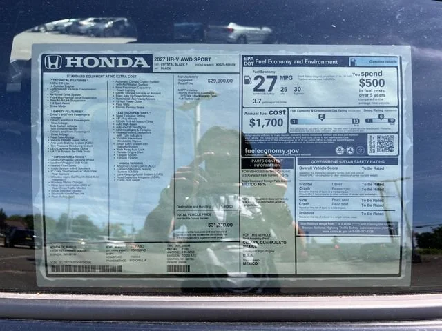 New 2027 Crystal Black Pearl Honda Sport image 29