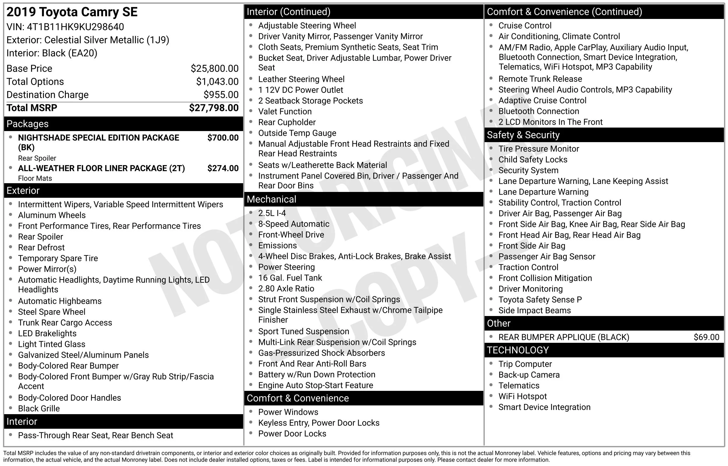 Used 2019 Celestial Silver Metallic Toyota SE image 40