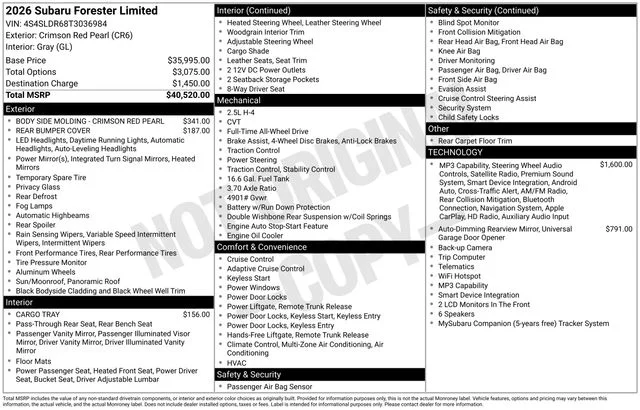 Used 2026 Red Subaru Limited image 20