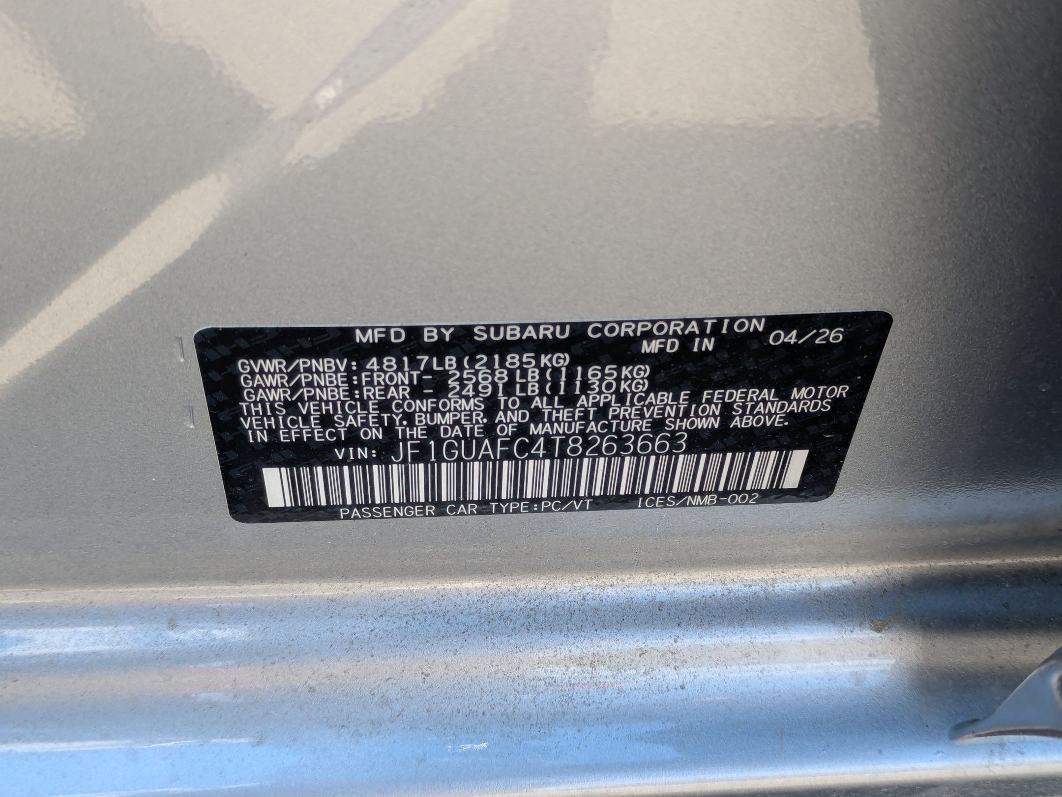 New 2026 ICE SILVER METALLIC Subaru Sport image 16