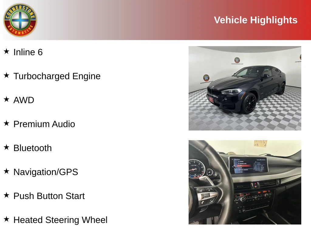 Used 2017 BMW X6 xDrive35i with VIN 5UXKU2C32H0U30329 for sale in Elk River, Minnesota