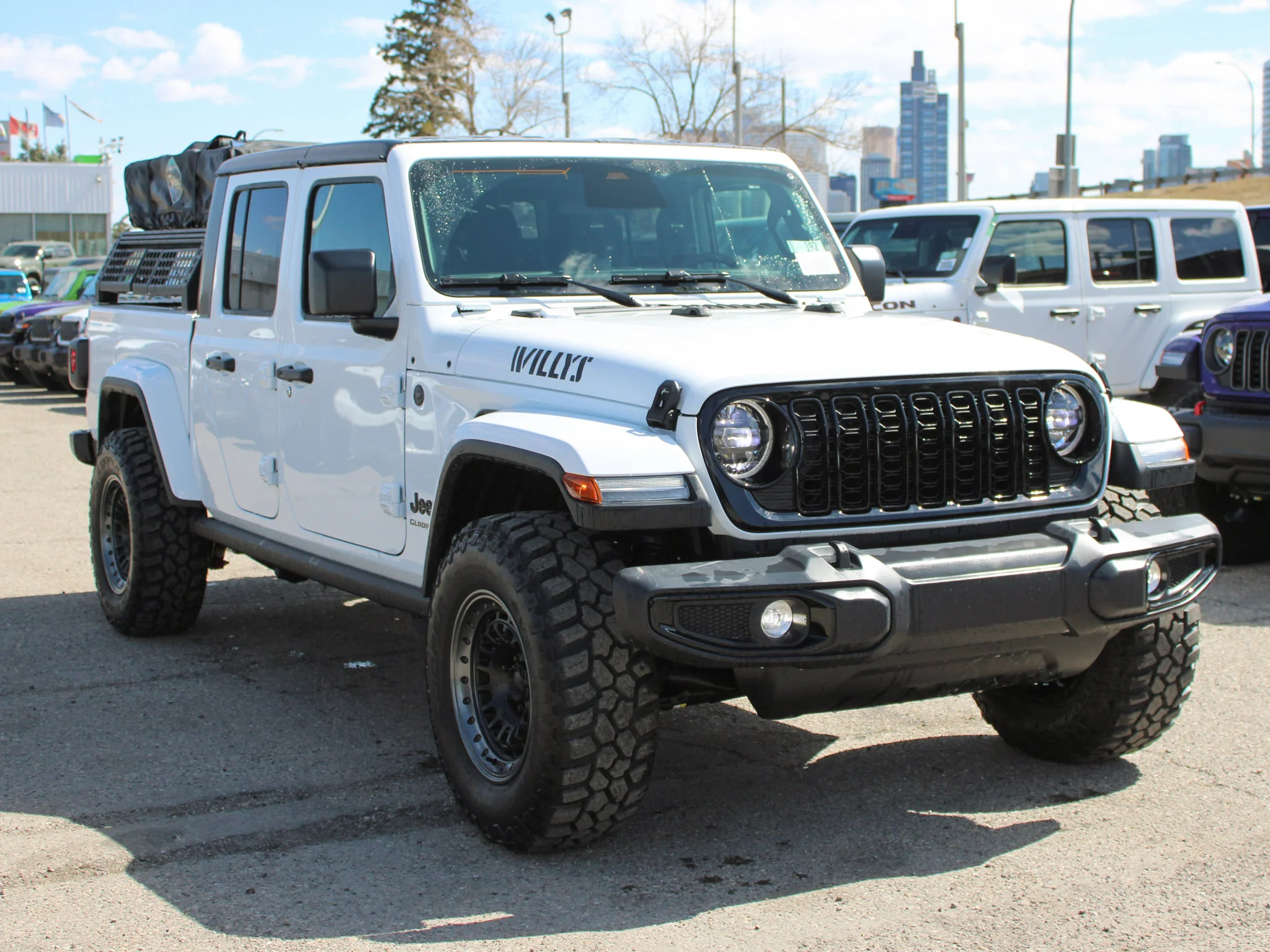 New 2026 White Jeep Willys*, Black Rhino Wheels, 33 Inch Tires, Treeline Outdoors Rooftop Tent image 9