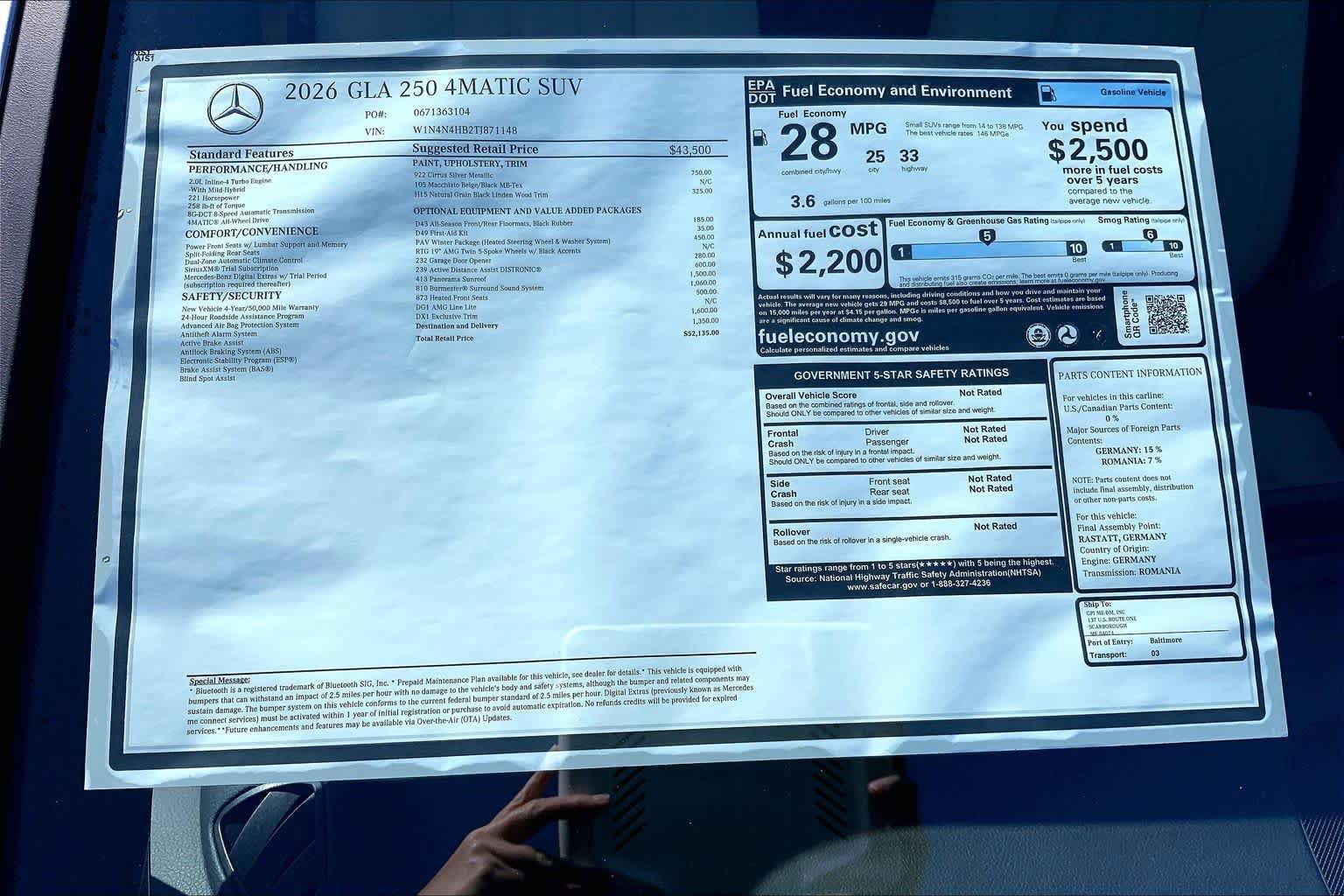 New 2026 Cirrus Silver Metallic Mercedes-Benz GLA 250 image 26