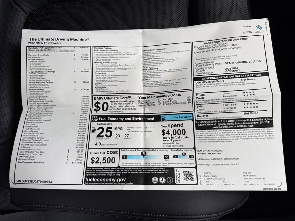 New 2026 Manhattan Green Metallic BMW xDrive40i image 25