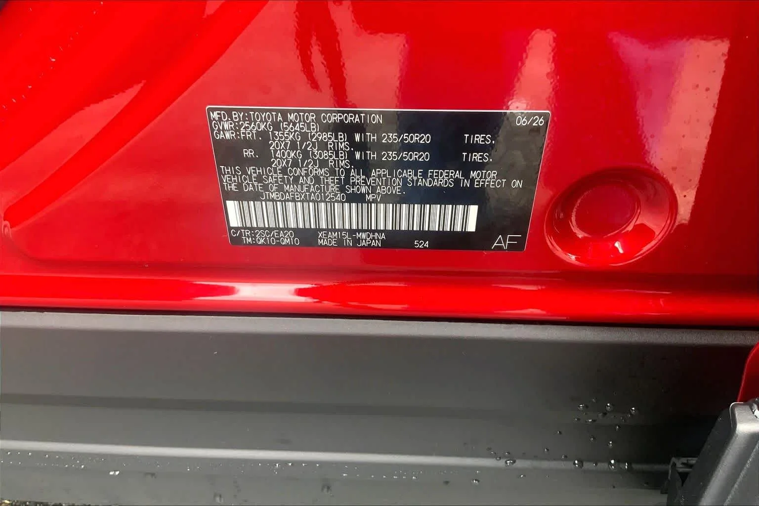 New 2026 Supersonic Red w/Midnight Black Metallic Roof Toyota Limited image 22
