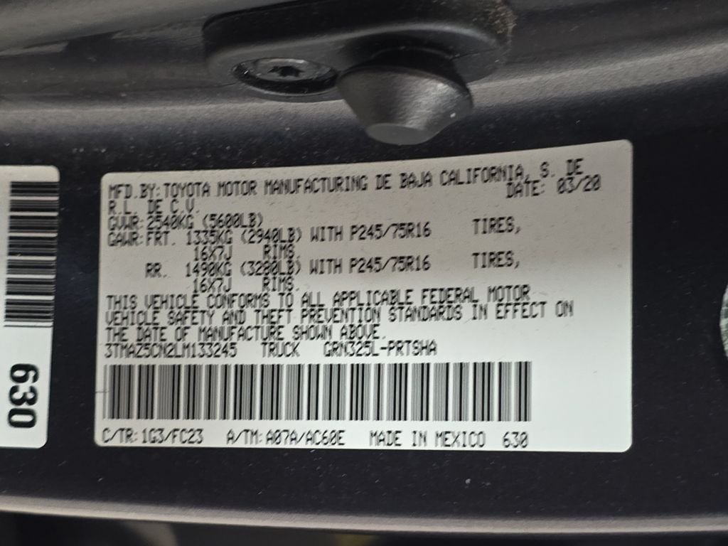 Used 2020 Magnetic Gray Metallic Toyota SR5 image 32