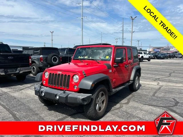 Used 2017 Red Jeep Unlimited Sport image 1