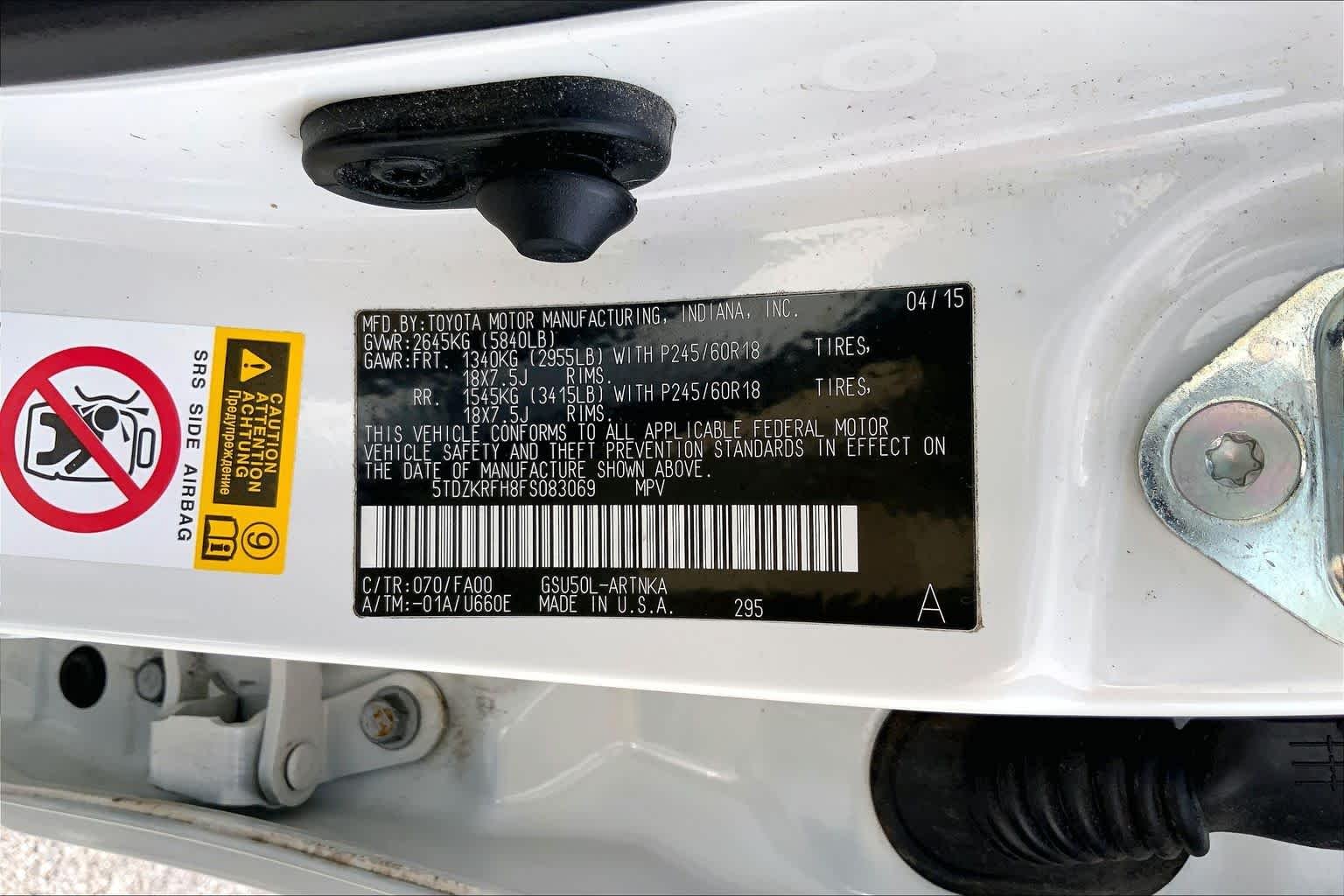 Used 2015 Blizzard Pearl Toyota LE Plus image 36