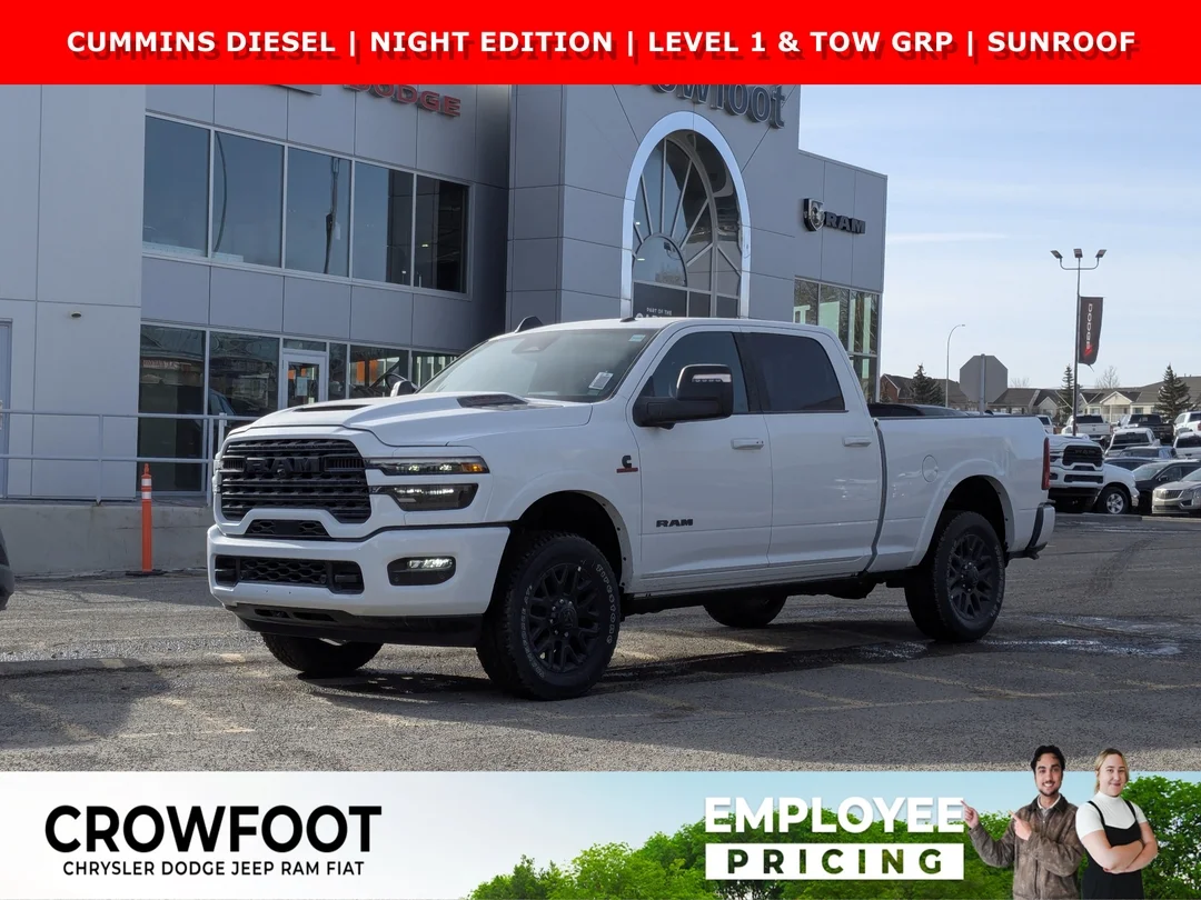 New 2026 White RAM Limited - - 4x4 - Cummins Diesel - Night Edition - Level 1 & Tow Grp & More! image 1