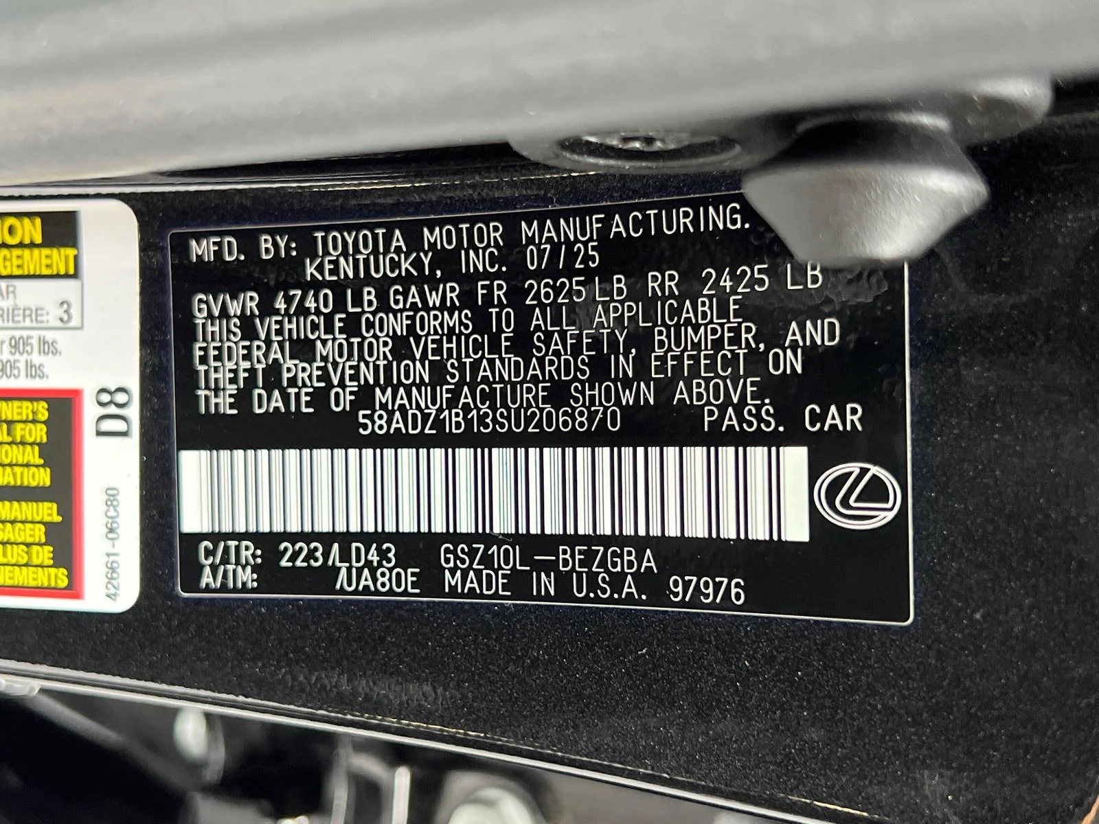 Certified Used 2025 Caviar Lexus 350 image 34
