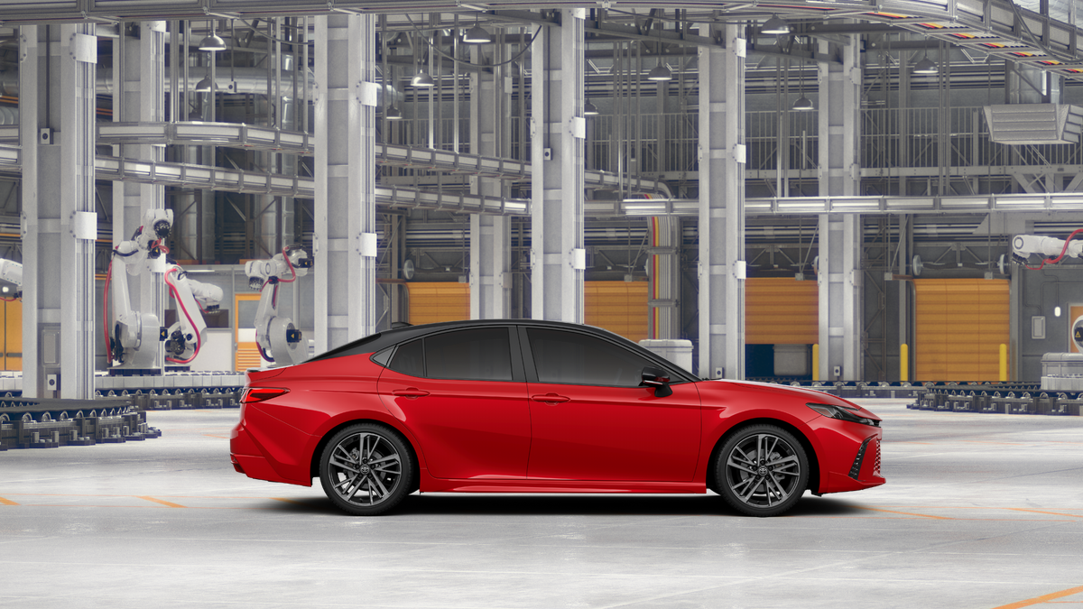 New 2027 Supersonic Red with Midnight Black Metallic roof Toyota XSE image 12