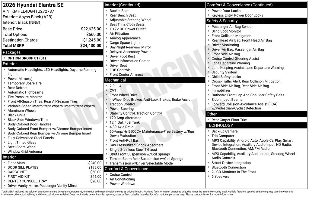 New 2026 Black Hyundai SE image 23