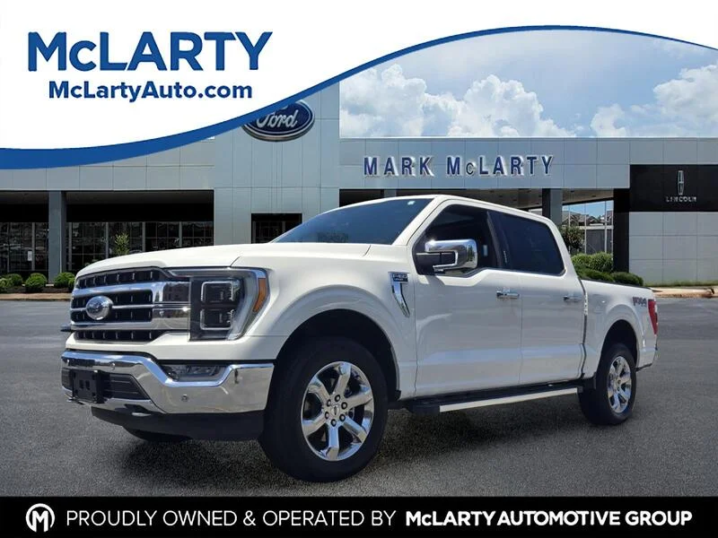 Used 2022 White Metallic FORD LARIAT 4WD SUPERCREW 5.5