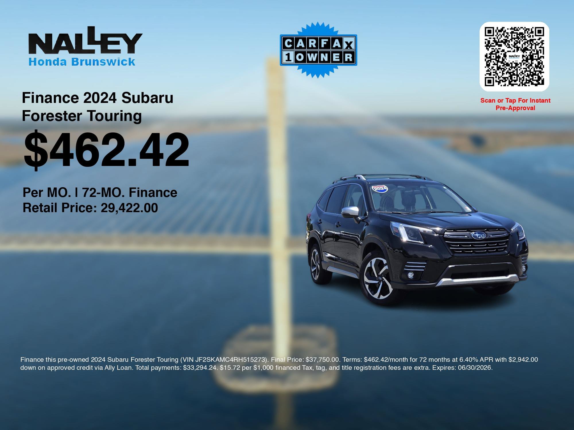 Used 2024 Crystal Black Silica Subaru Touring AWD image 3