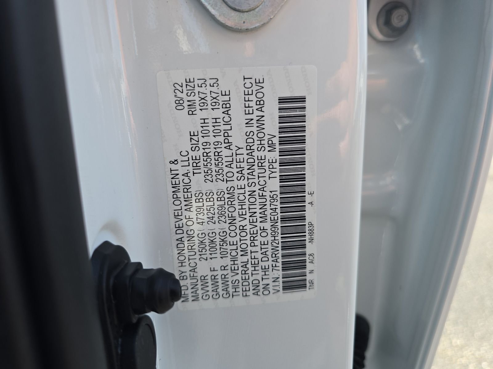 Certified Used 2022 Platinum White Pearl Honda Touring image 32
