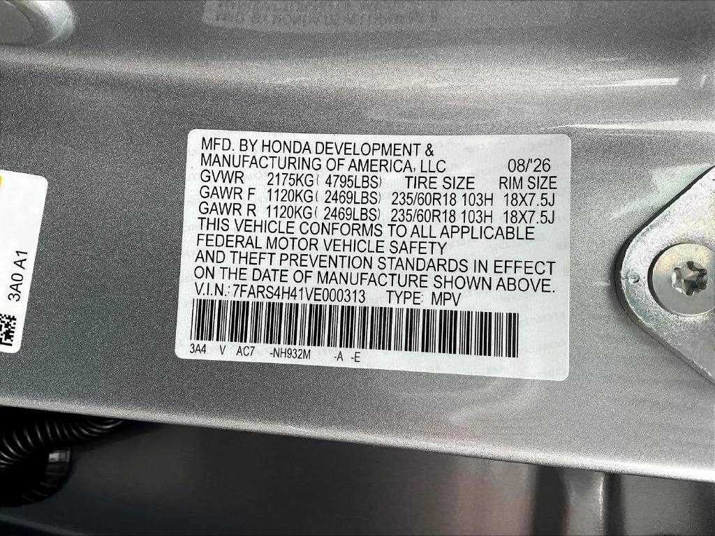 New 2027 Solar Silver Metallic Honda EX AWD image 20