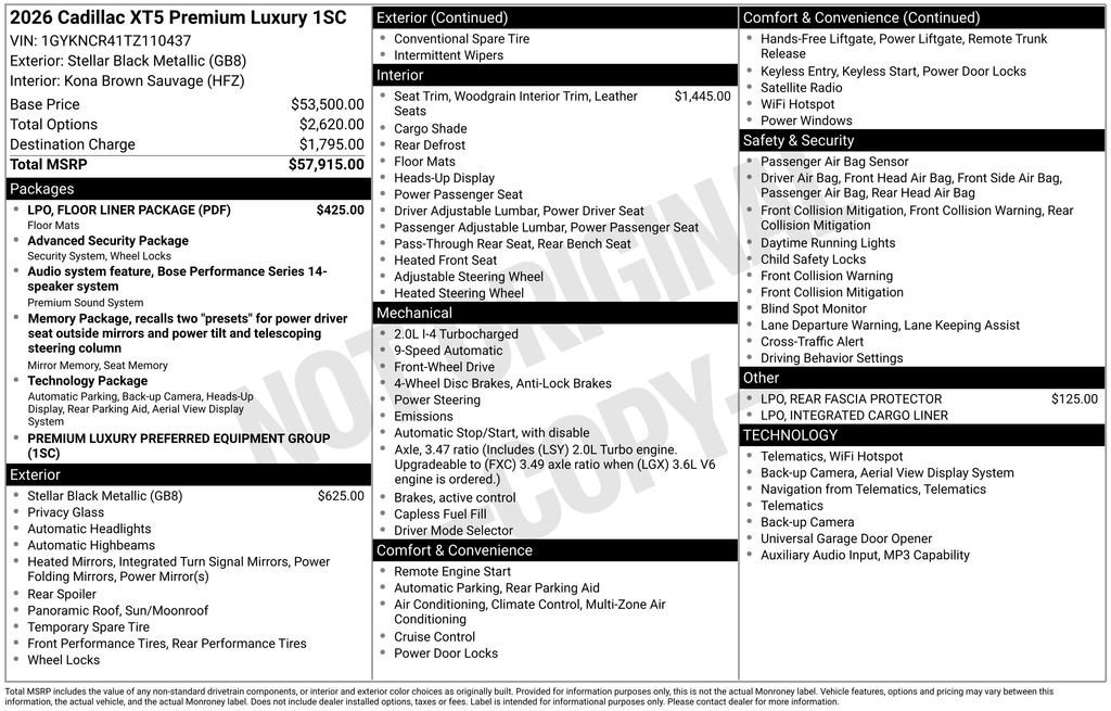 2026 Cadillac XT5 FWD Premium Luxury's photo