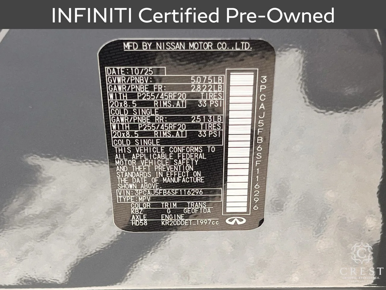 Certified Used 2025 Slate Gray INFINITI SPORT image 32