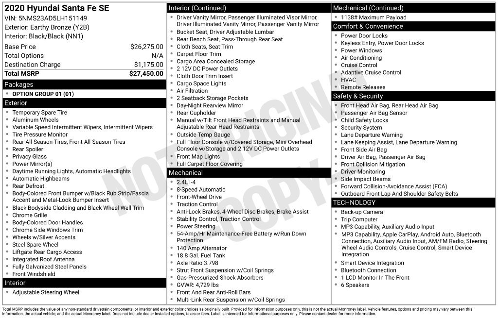 Used 2020 Brown Hyundai SE image 4