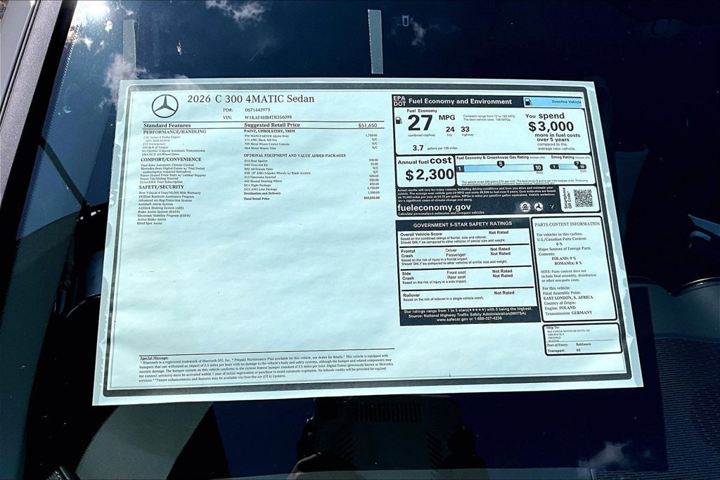 New 2026 MANUFAKTUR Alpine Grey Mercedes-Benz C 300 image 28