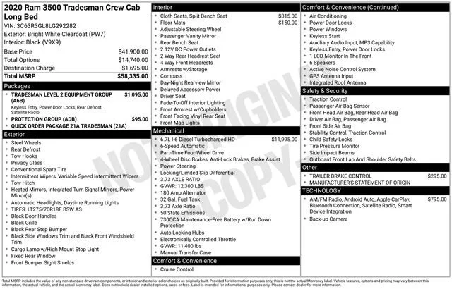 Used 2020 Bright White Clearcoat Ram Tradesman image 44